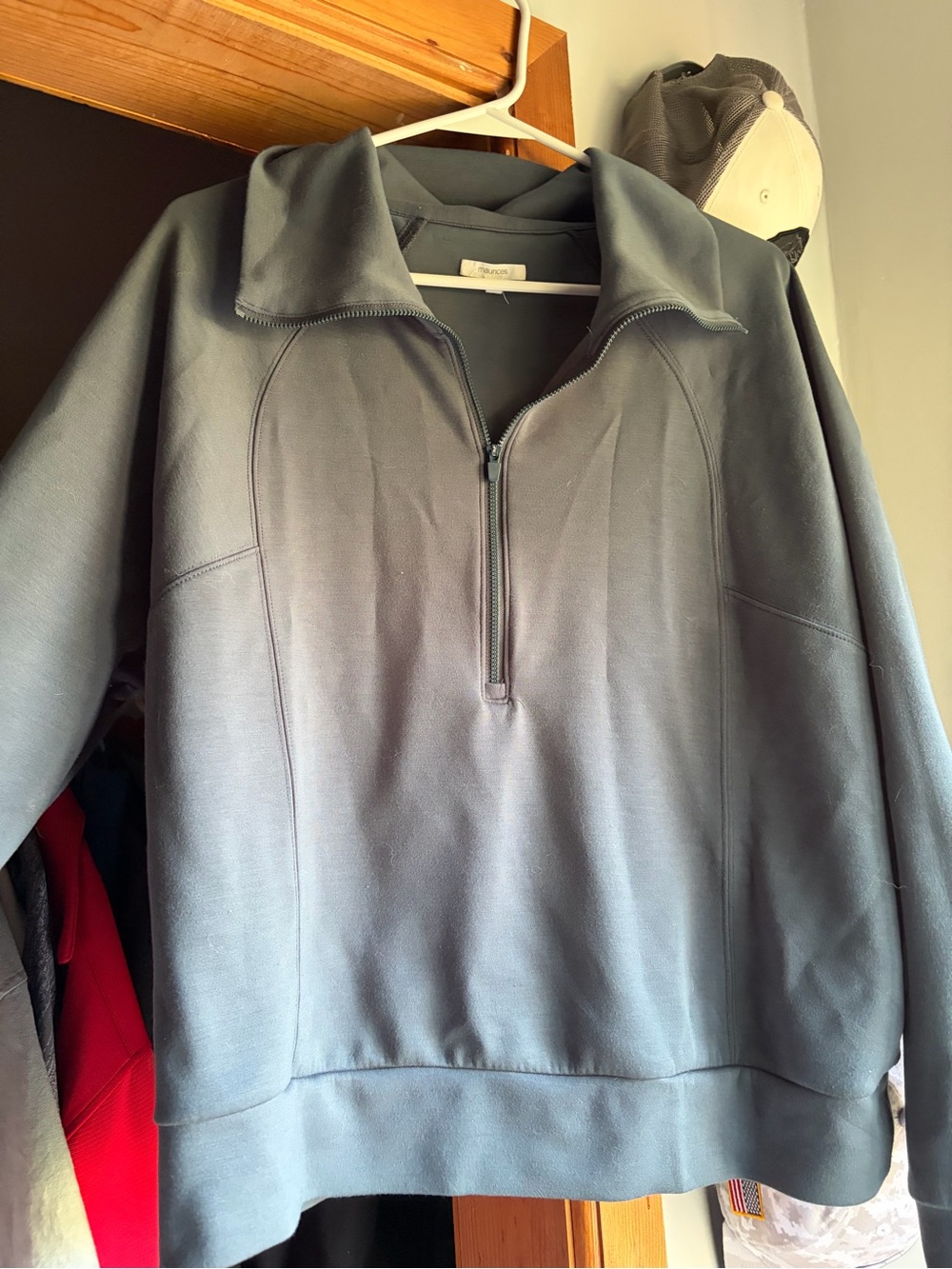 Maurices Women's Scoop-Neck Half-Zip Sweater - Gray
